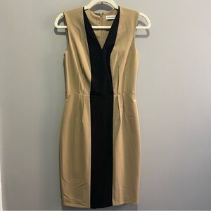 Calvin Klein Tan & Black Sleeveless Dress